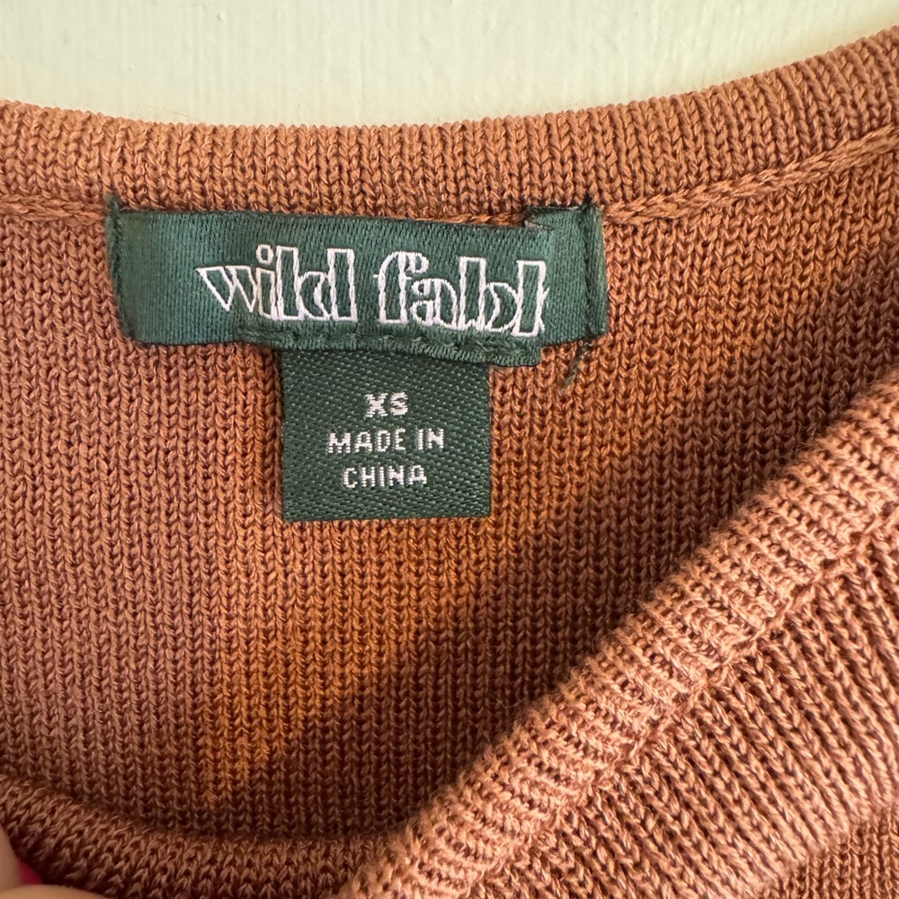 Wild Fable Light Brown Knit Tie Tank Top - Picture 3 of 4